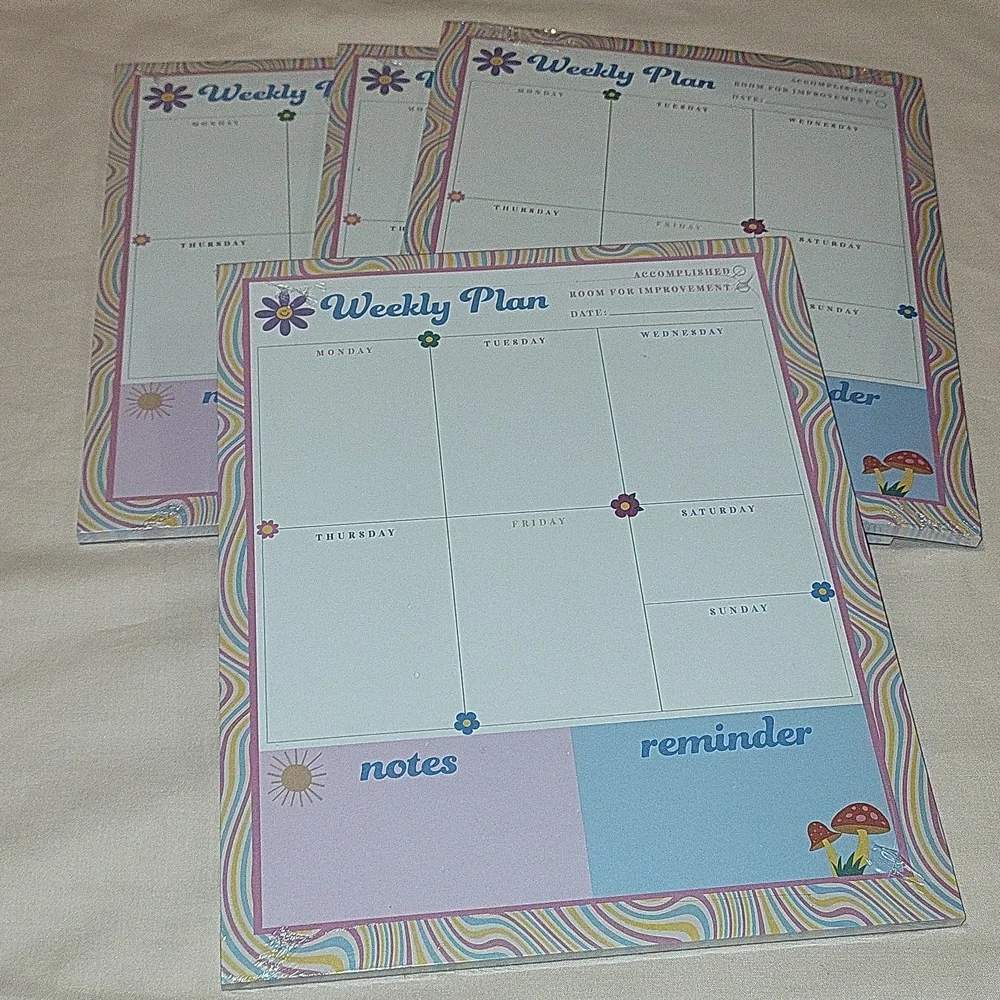 4 Packs Weekly Plan Sheets